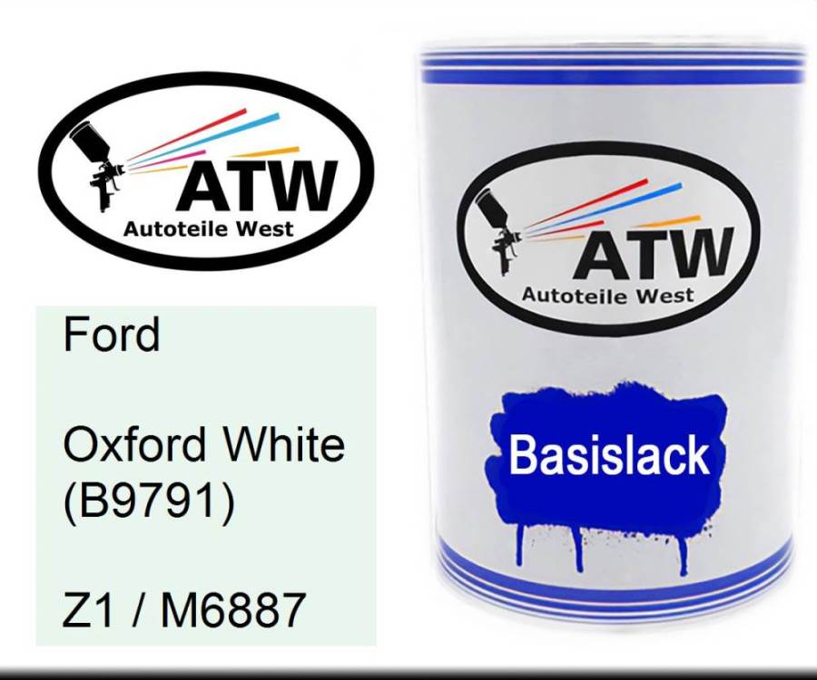 Ford, Oxford White (B9791), Z1 / M6887: 500ml Lackdose, von ATW Autoteile West.